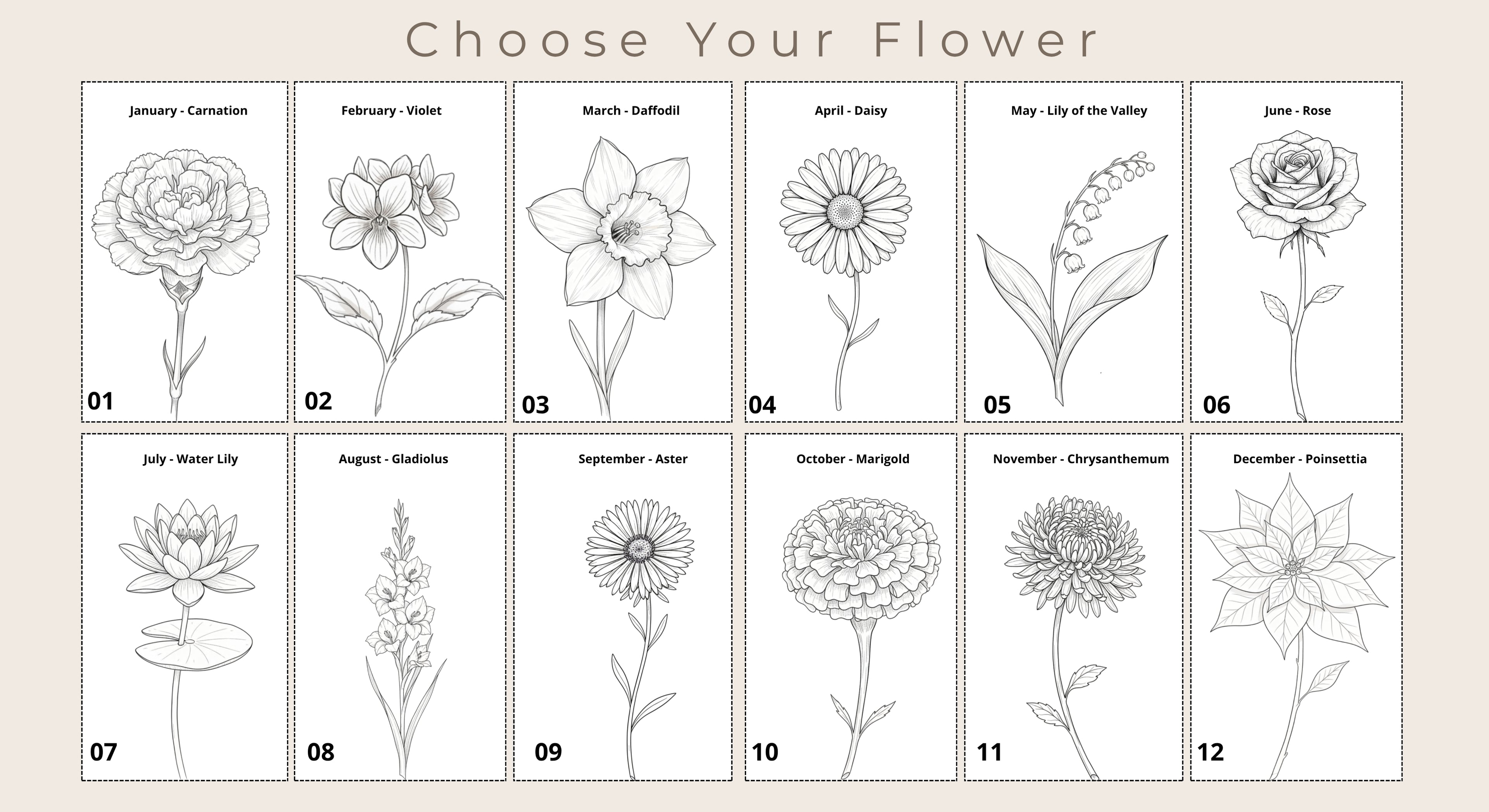 Custom Birth Flower Jewelry Travel Case – Personalized PU Leather Organizer for Rings, Necklaces & Earrings