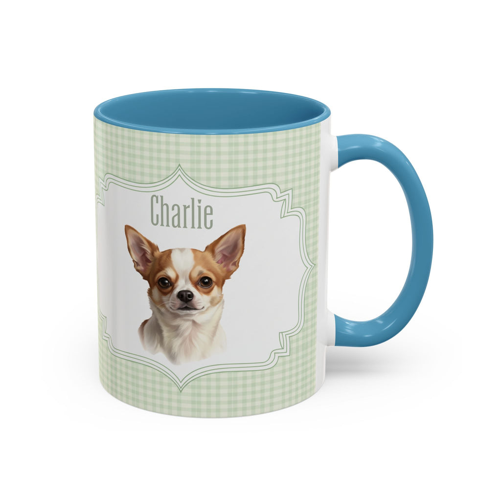 Personalized Pet Portrait Mug — Custom Pet Photo & Name Coffee Mug, Vintage Striped Oval Frame Design (11oz/15oz)