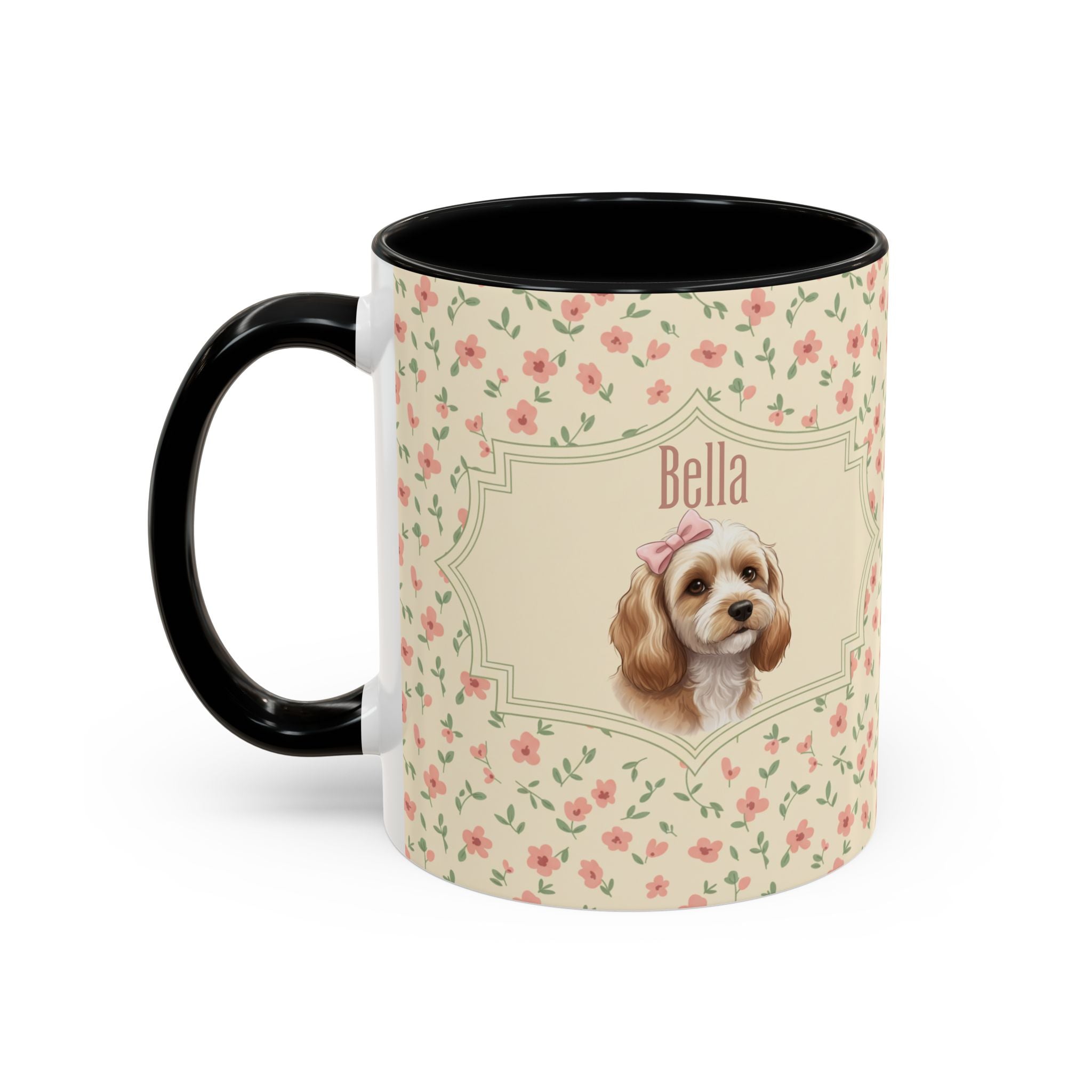 Personalized Pet Portrait Mug — Custom Pet Photo & Name Coffee Mug, Elegant Custom Pet Design (11oz/15oz)