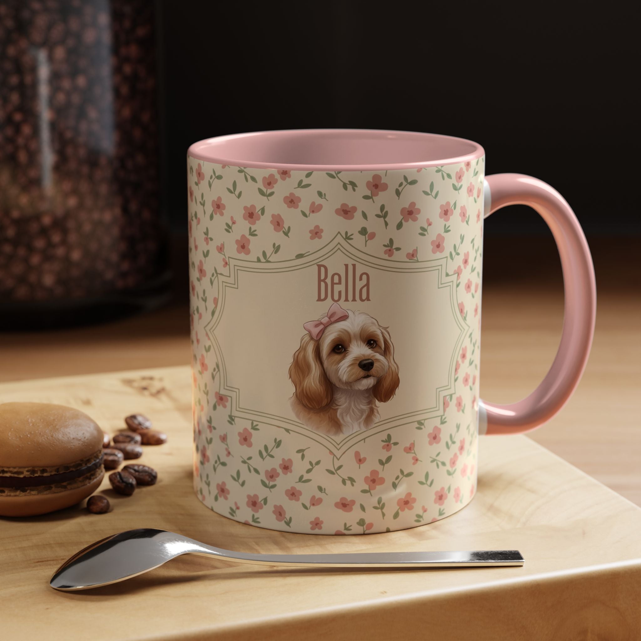 Personalized Pet Portrait Mug — Custom Pet Photo & Name Coffee Mug, Elegant Custom Pet Design (11oz/15oz)