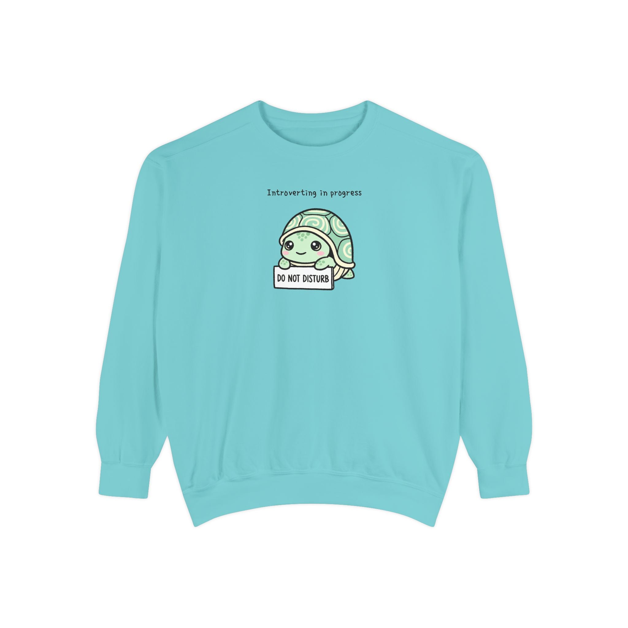 🐢 Cozy Turtle Sweatshirt – “Introverting in Progress” Unisex Relaxed Fit Apparel