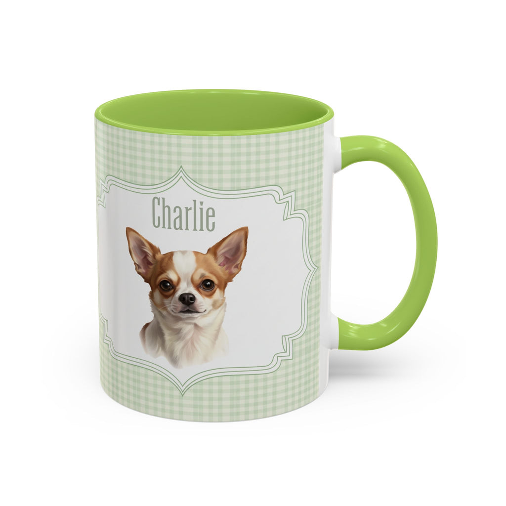 Personalized Pet Portrait Mug — Custom Pet Photo & Name Coffee Mug, Vintage Striped Oval Frame Design (11oz/15oz)