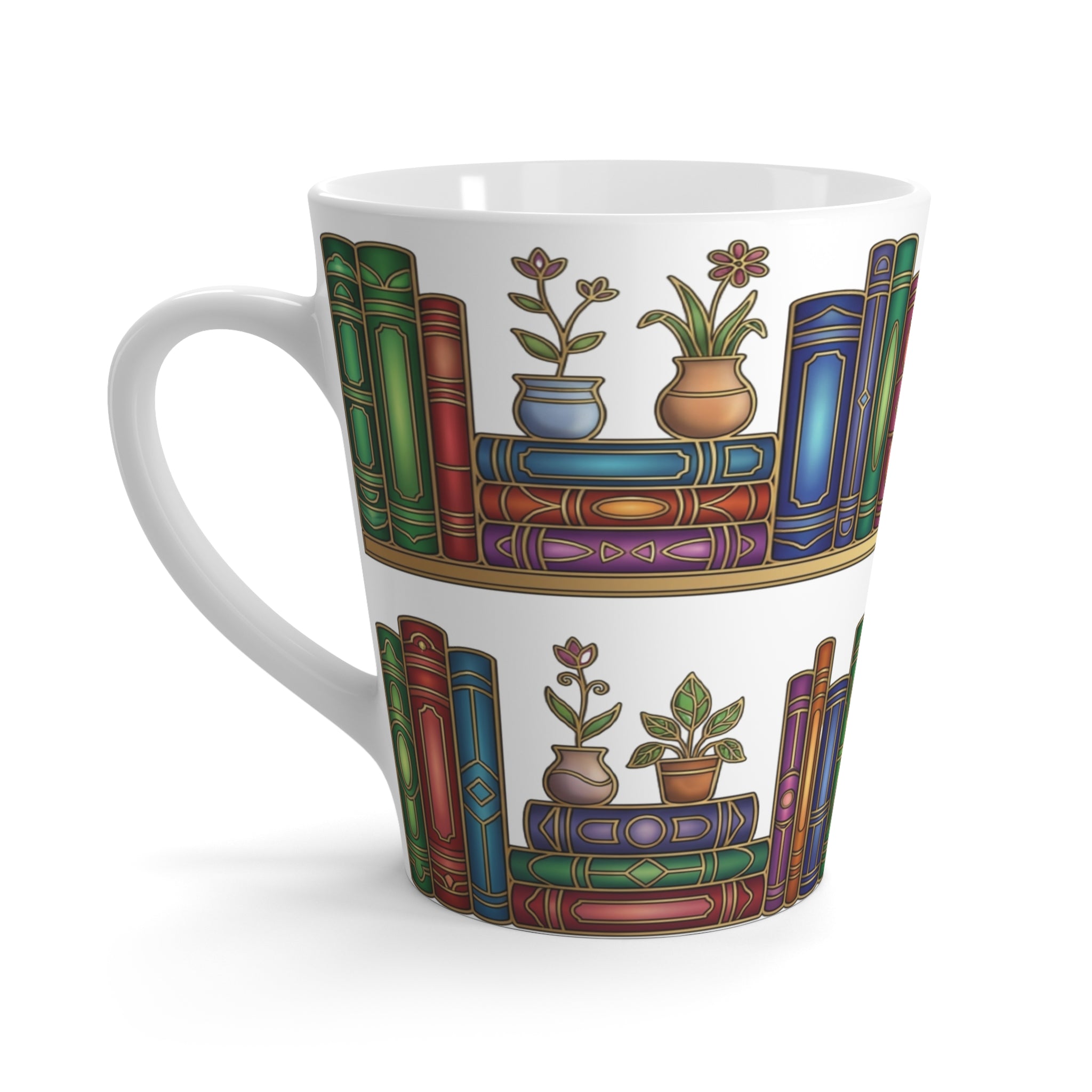 Motivational Latte Mug for Book Lovers — Inspirational Reading Mug with Positive Quotes & Book Design (12oz Ceramic Latte Mug)