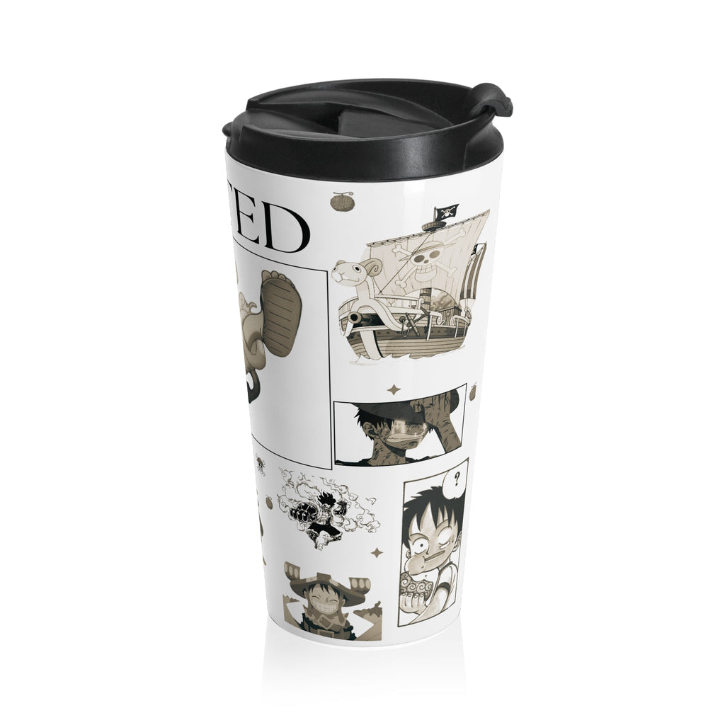 Luffy Inspired Anime Stainless Steel Travel Mug – 15oz Insulated Manga Tumbler for Gym, Office & Coffee