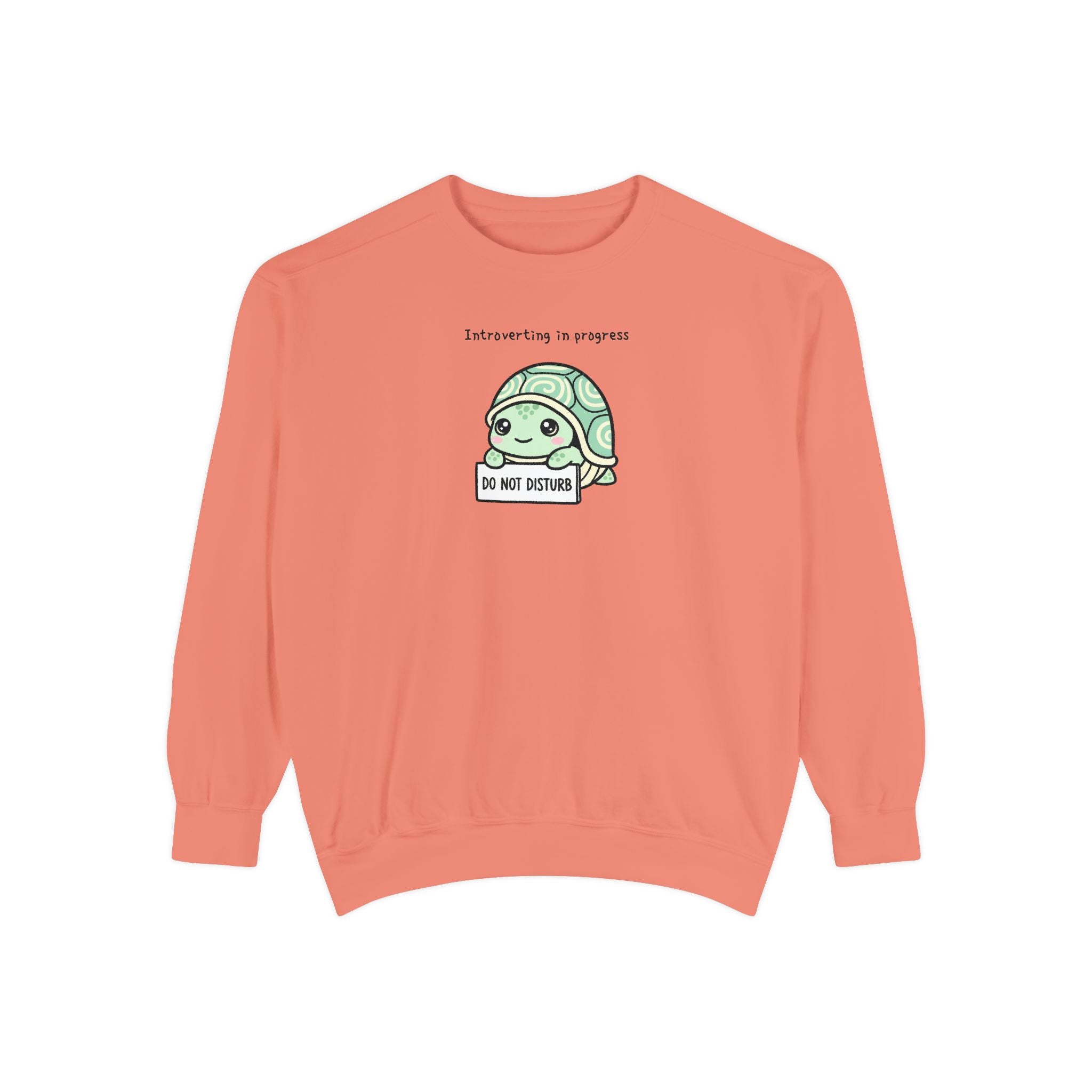 🐢 Cozy Turtle Sweatshirt – “Introverting in Progress” Unisex Relaxed Fit Apparel