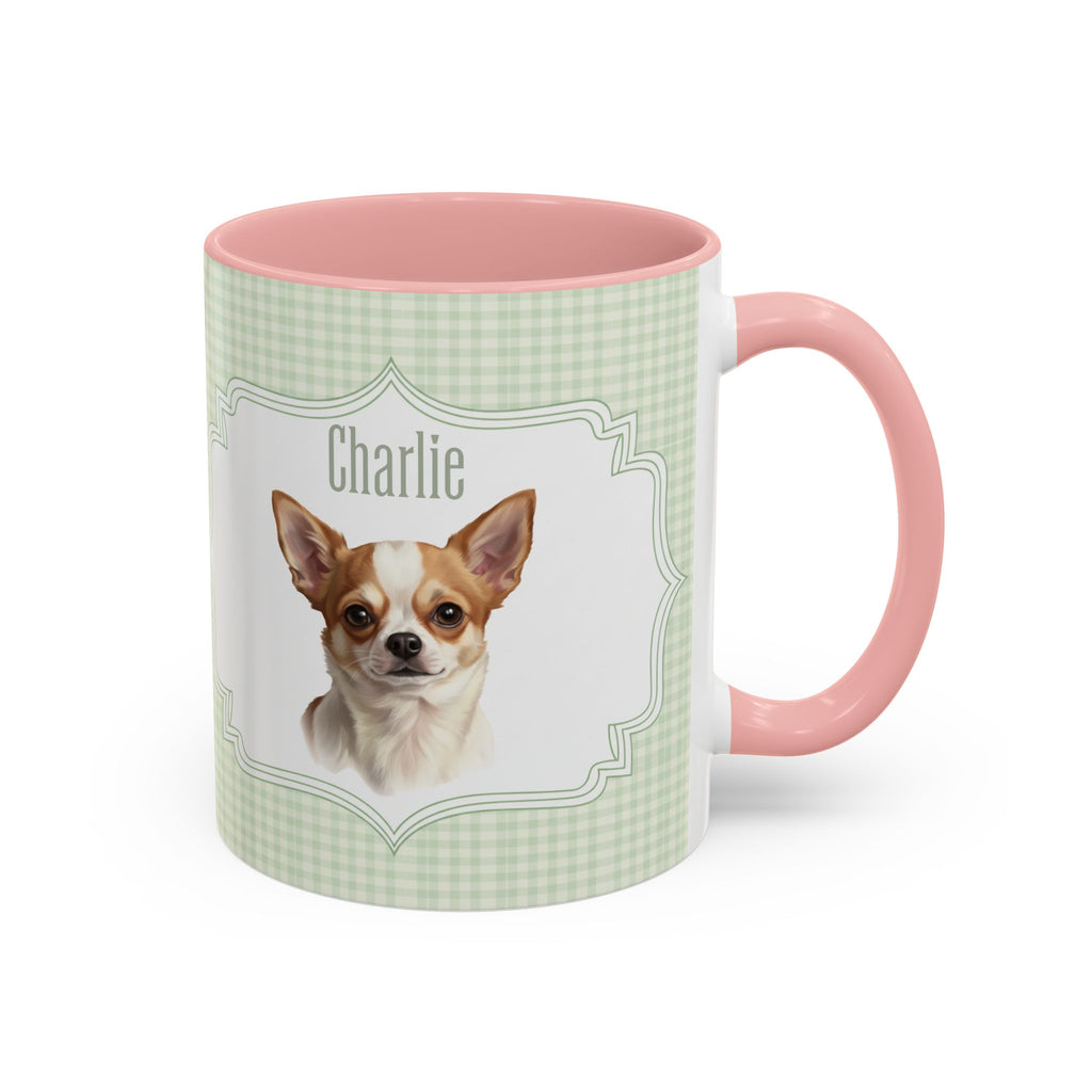 Personalized Pet Portrait Mug — Custom Pet Photo & Name Coffee Mug, Vintage Striped Oval Frame Design (11oz/15oz)