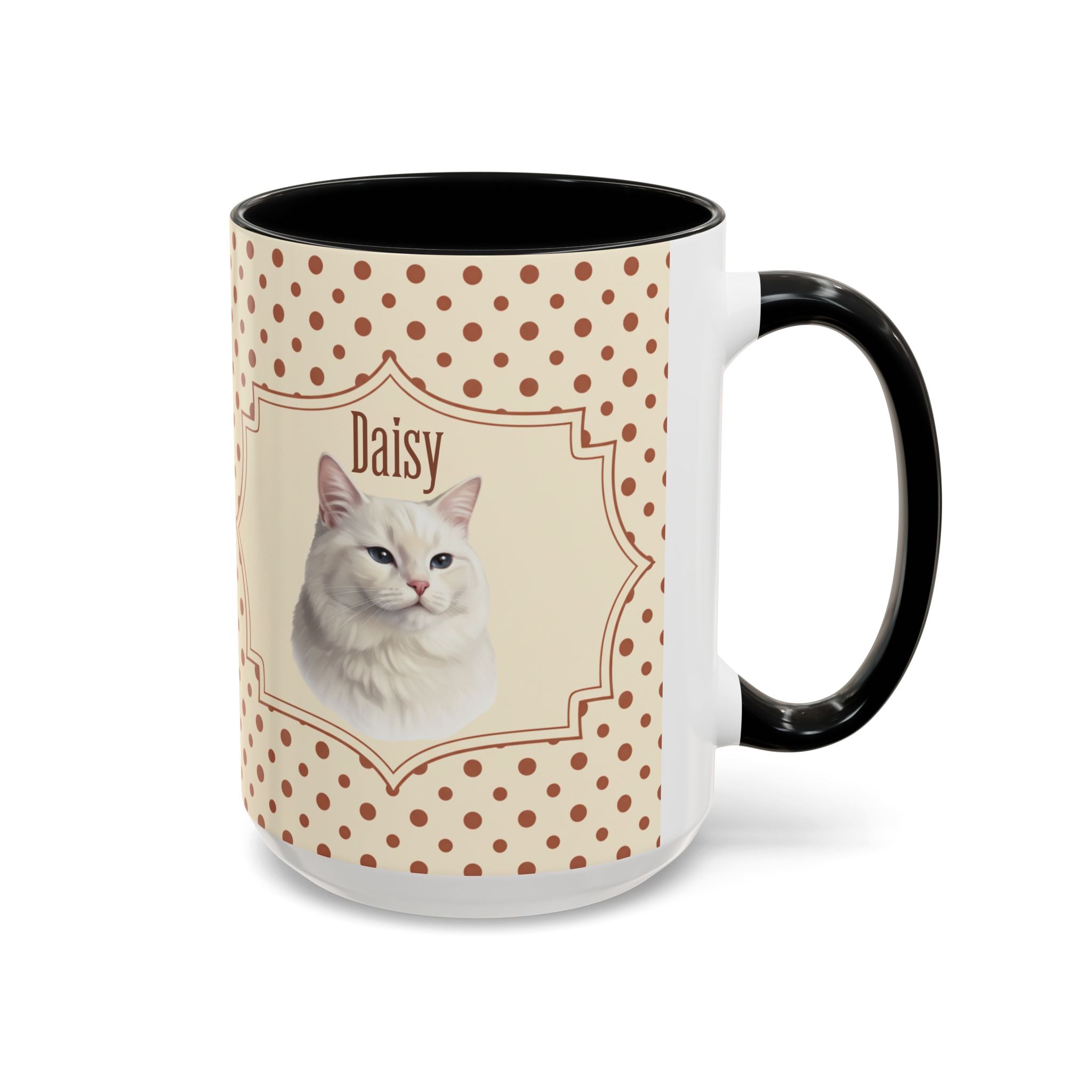 Personalized Pet Portrait Mug — Custom Pet Photo & Name Coffee Mug, Classic Vintage Design (11oz/15oz)