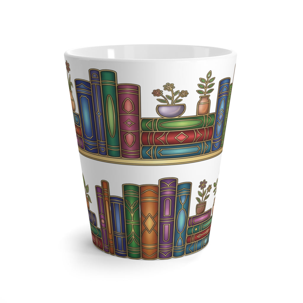 Motivational Latte Mug for Book Lovers — Inspirational Reading Mug with Positive Quotes & Book Design (12oz Ceramic Latte Mug)