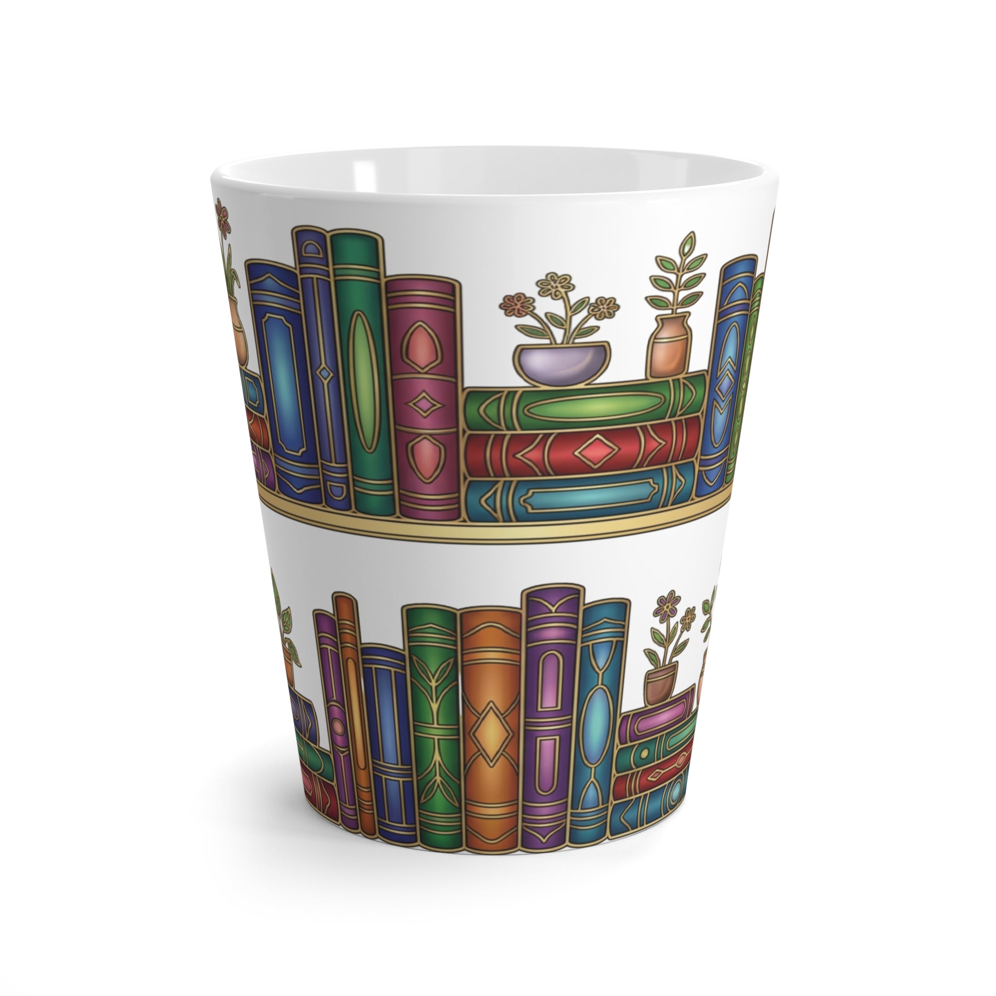 Motivational Latte Mug for Book Lovers — Inspirational Reading Mug with Positive Quotes & Book Design (12oz Ceramic Latte Mug)