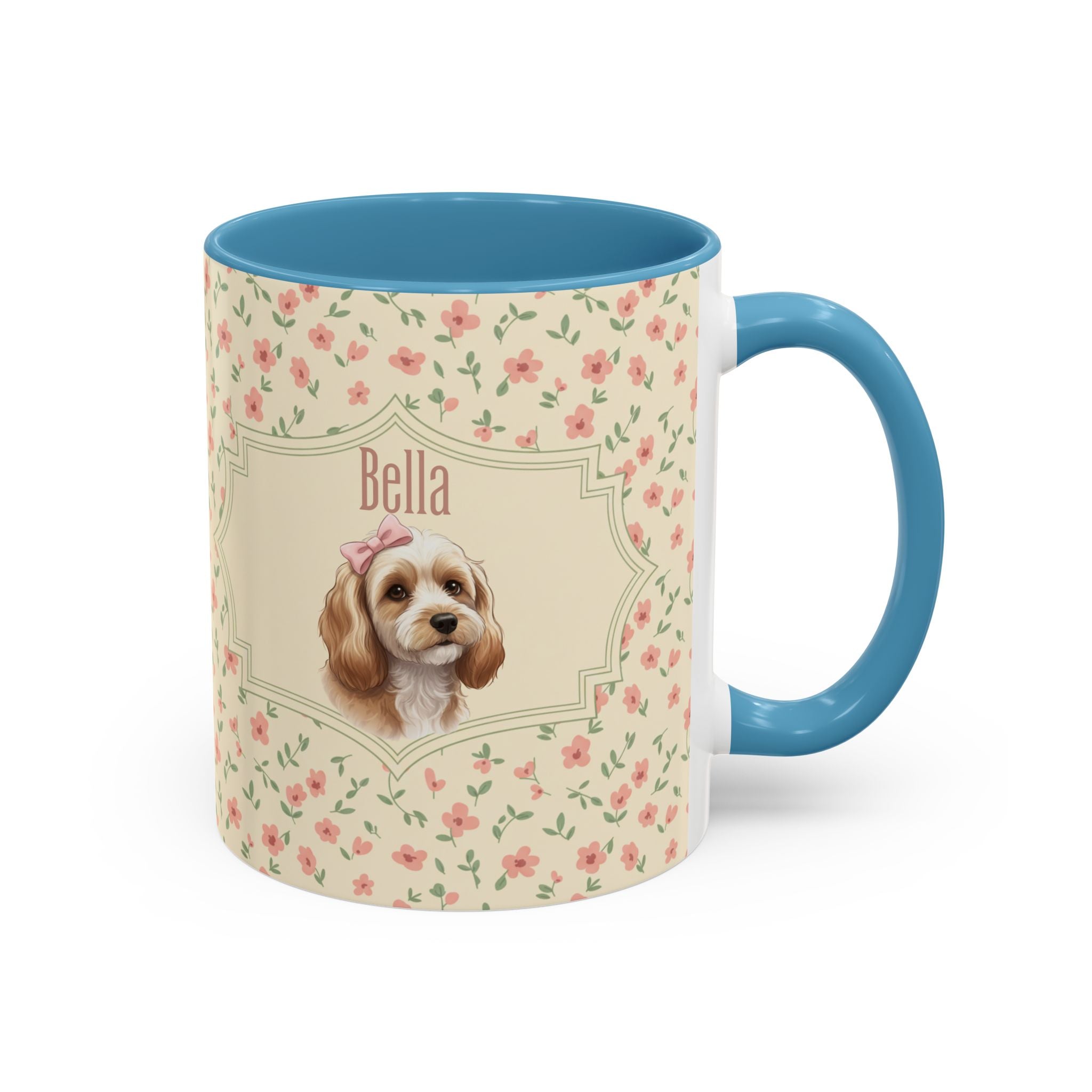Personalized Pet Portrait Mug — Custom Pet Photo & Name Coffee Mug, Elegant Custom Pet Design (11oz/15oz)