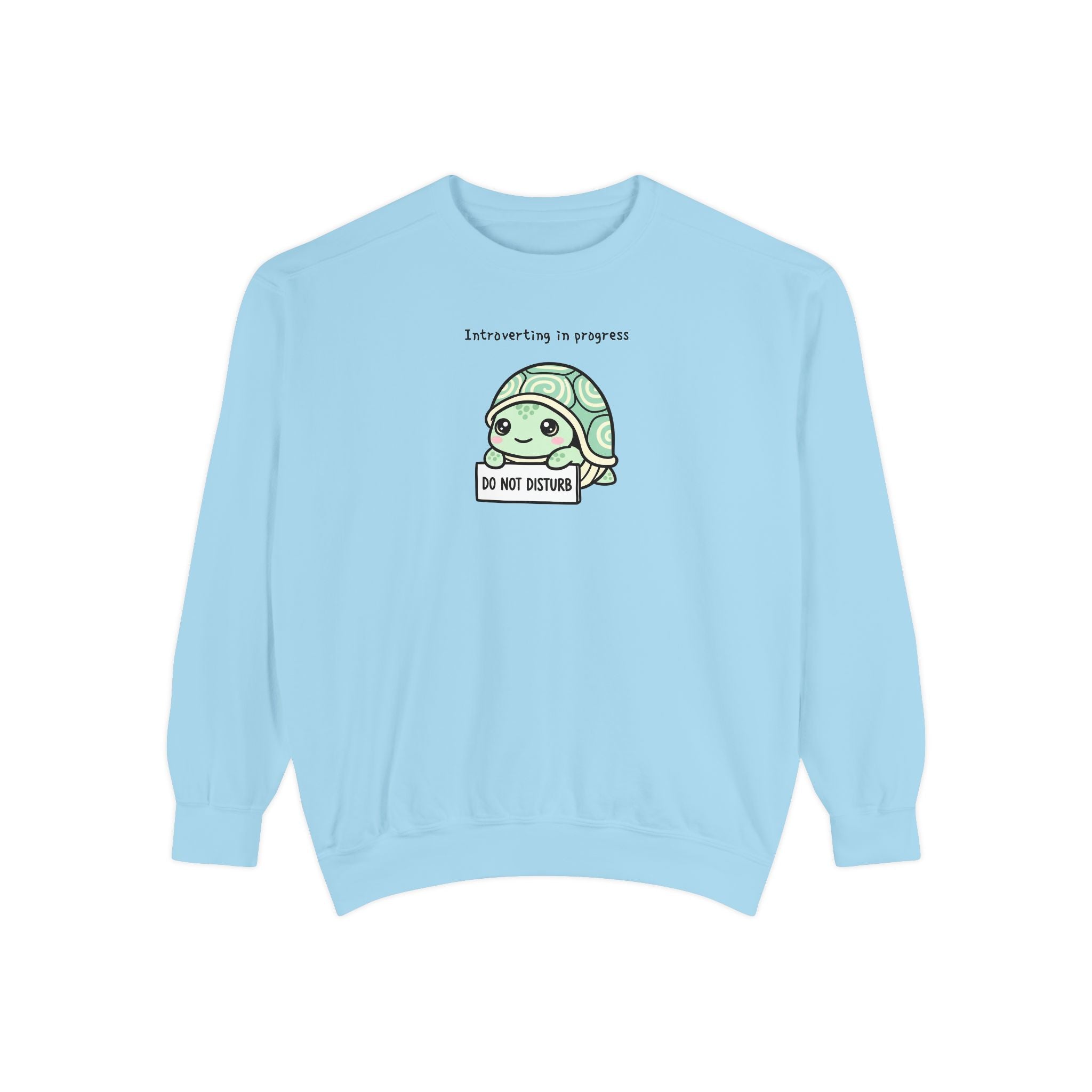 🐢 Cozy Turtle Sweatshirt – “Introverting in Progress” Unisex Relaxed Fit Apparel