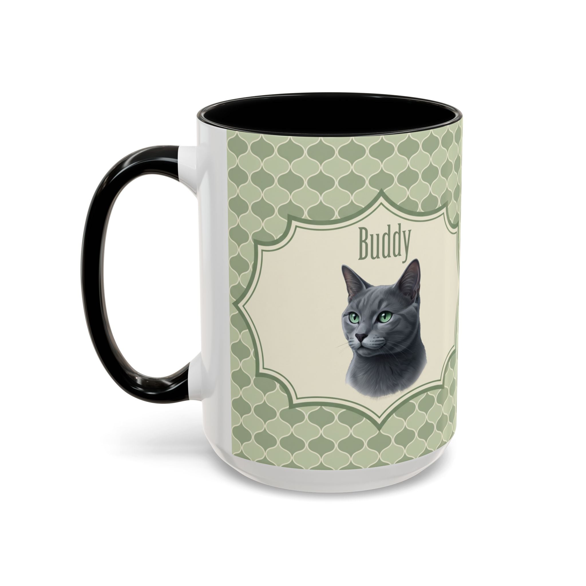 Personalized Pet Portrait Mug — Custom Pet Photo & Name Coffee Mug, Unique Artistic Design (11oz/15oz)