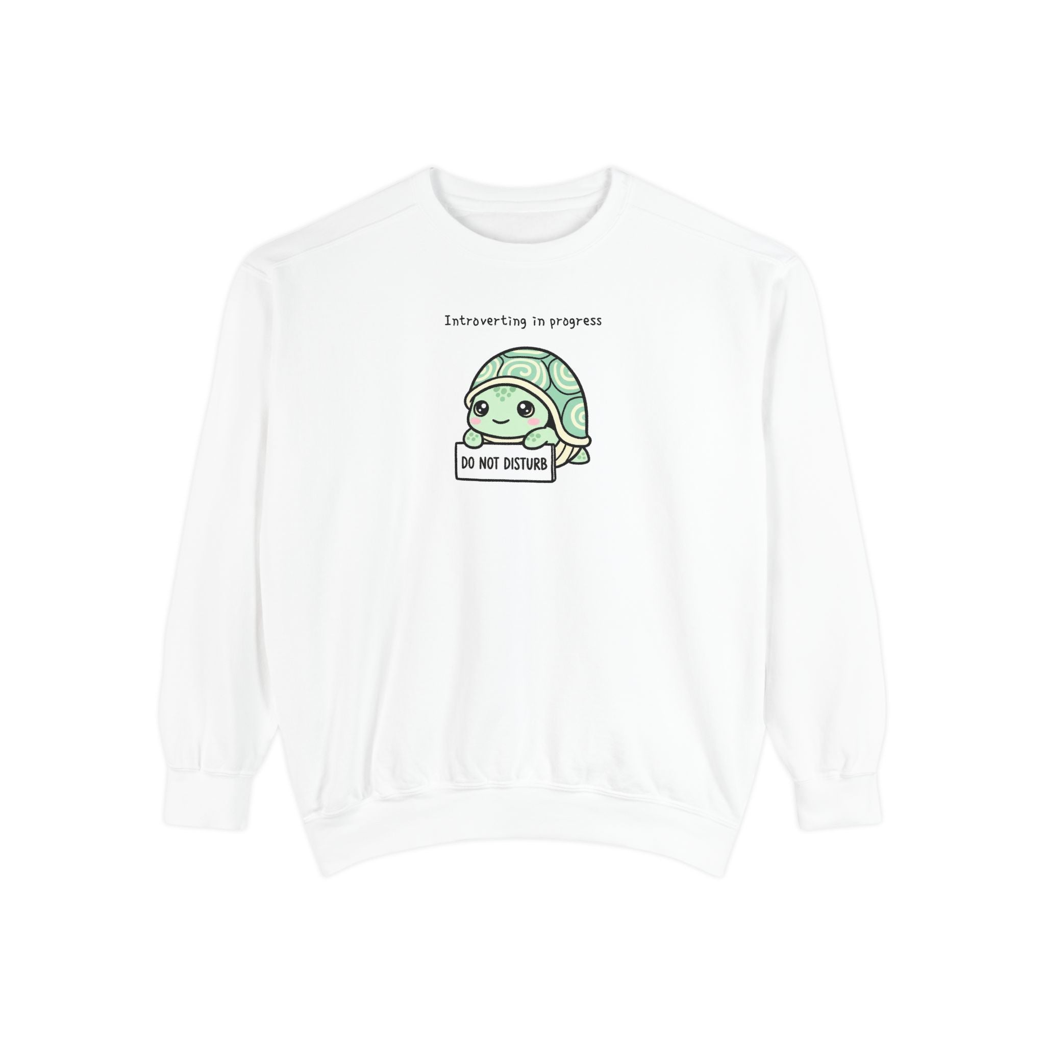 🐢 Cozy Turtle Sweatshirt – “Introverting in Progress” Unisex Relaxed Fit Apparel