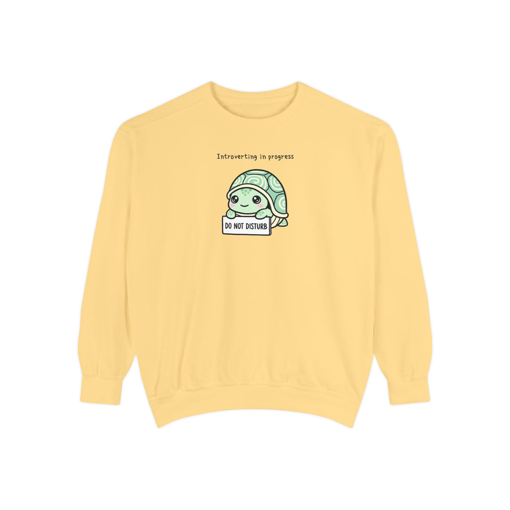 🐢 Cozy Turtle Sweatshirt – “Introverting in Progress” Unisex Relaxed Fit Apparel