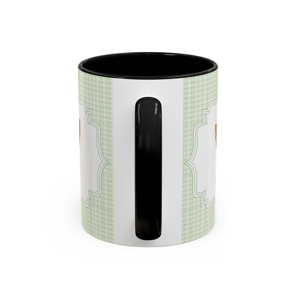 Personalized Pet Portrait Mug — Custom Pet Photo & Name Coffee Mug, Vintage Striped Oval Frame Design (11oz/15oz)