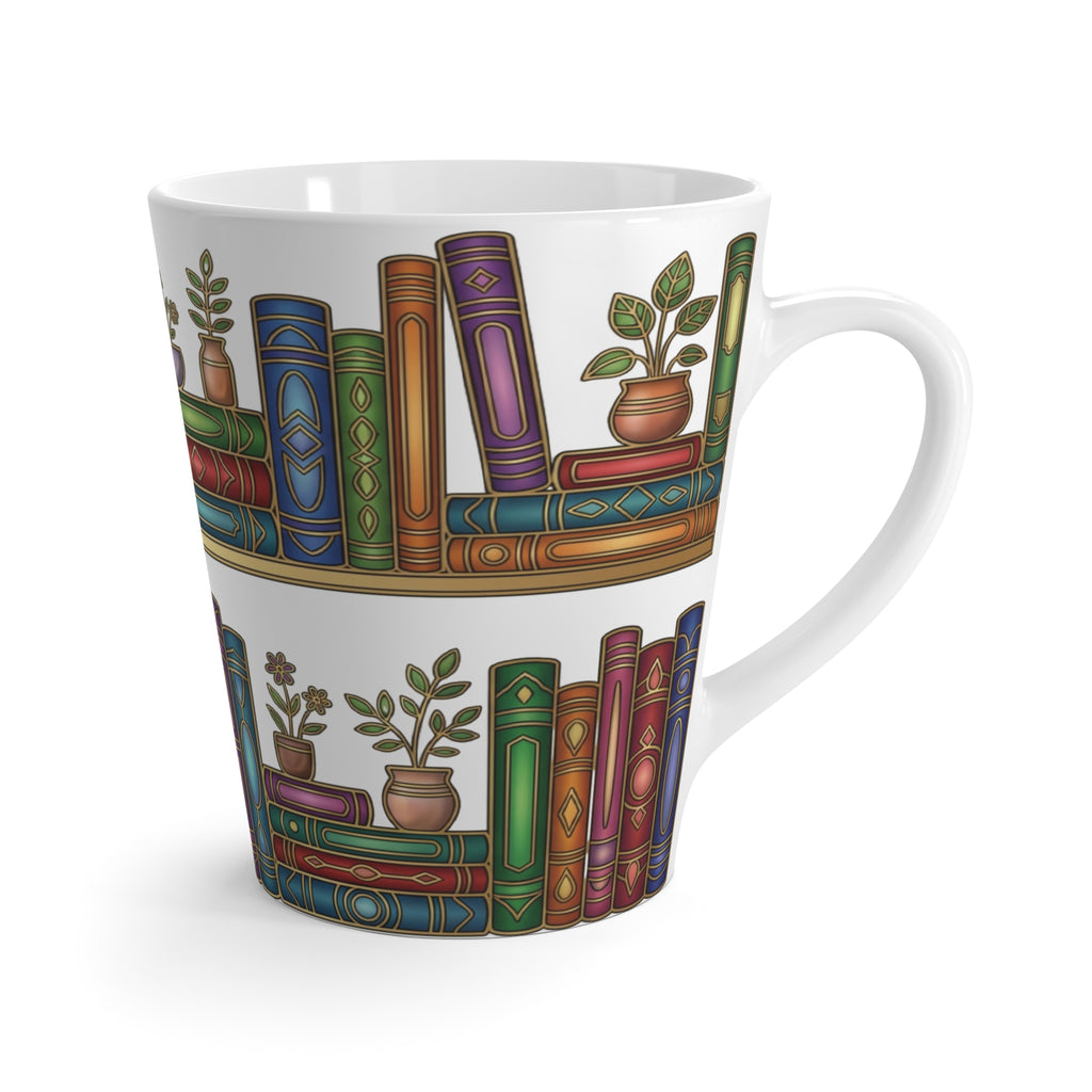 Motivational Latte Mug for Book Lovers — Inspirational Reading Mug with Positive Quotes & Book Design (12oz Ceramic Latte Mug)