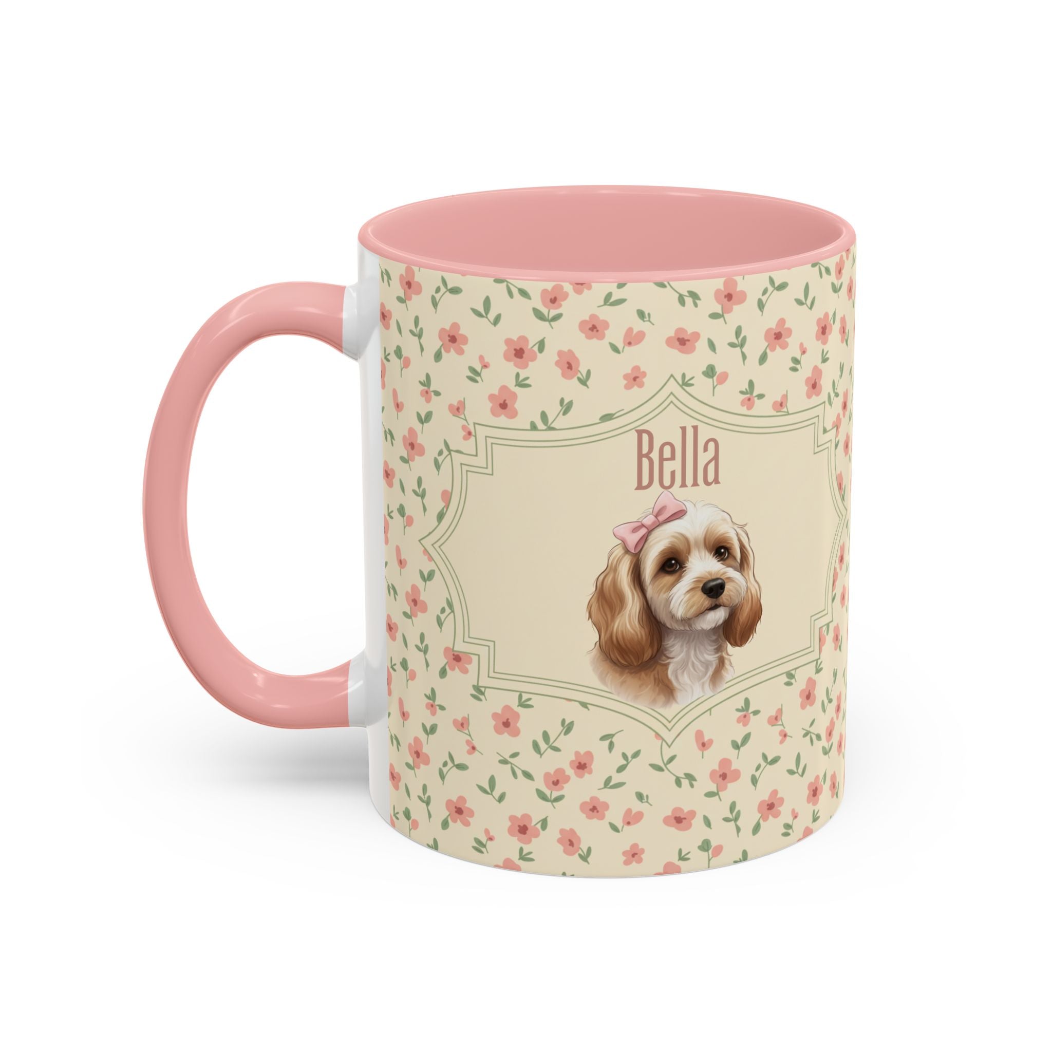Personalized Pet Portrait Mug — Custom Pet Photo & Name Coffee Mug, Elegant Custom Pet Design (11oz/15oz)