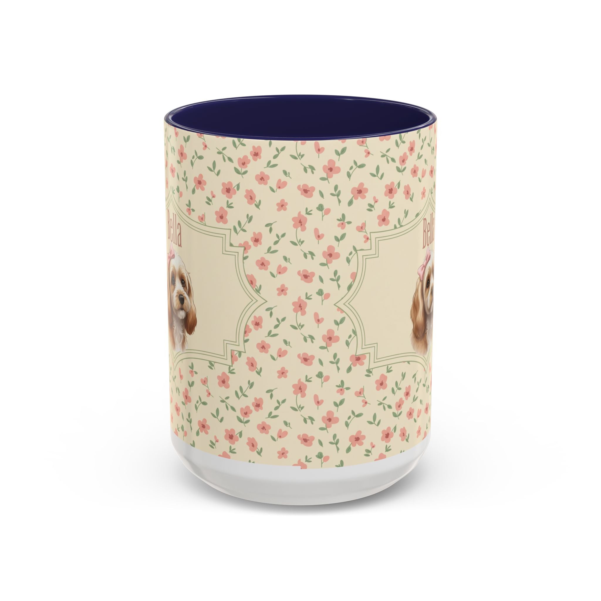 Personalized Pet Portrait Mug — Custom Pet Photo & Name Coffee Mug, Elegant Custom Pet Design (11oz/15oz)