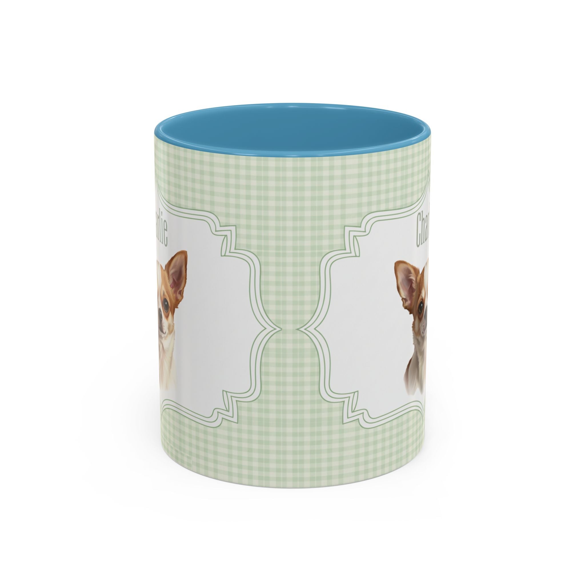 Personalized Pet Portrait Mug — Custom Pet Photo & Name Coffee Mug, Vintage Striped Oval Frame Design (11oz/15oz)