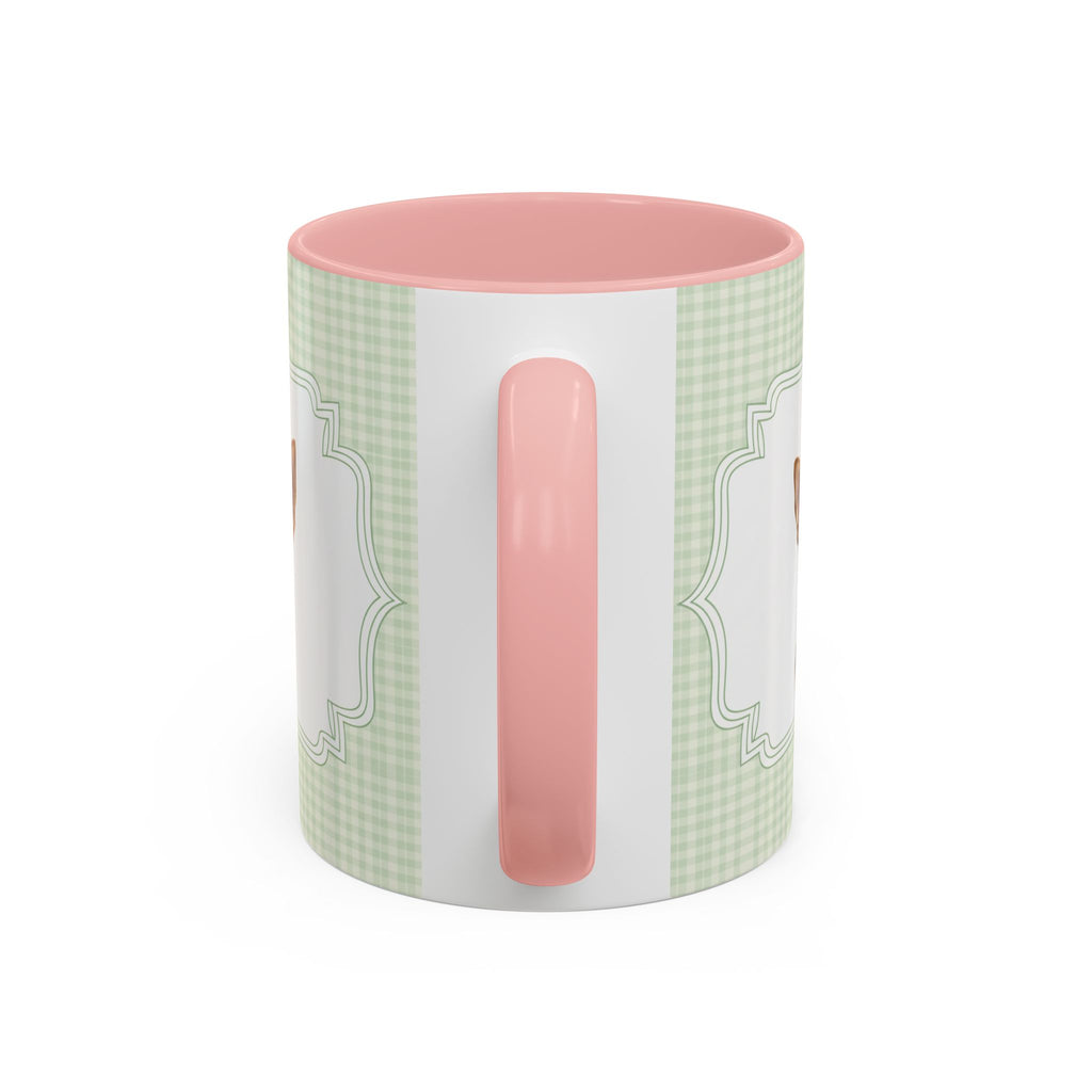 Personalized Pet Portrait Mug — Custom Pet Photo & Name Coffee Mug, Vintage Striped Oval Frame Design (11oz/15oz)