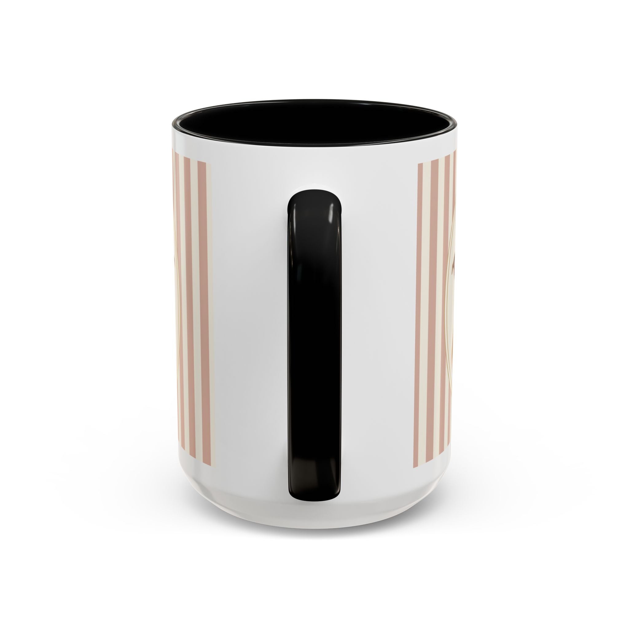 Personalized Pet Portrait Mug — Custom Pet Photo & Name Coffee Mug, Vintage Striped Oval Frame Design (11oz/15oz)