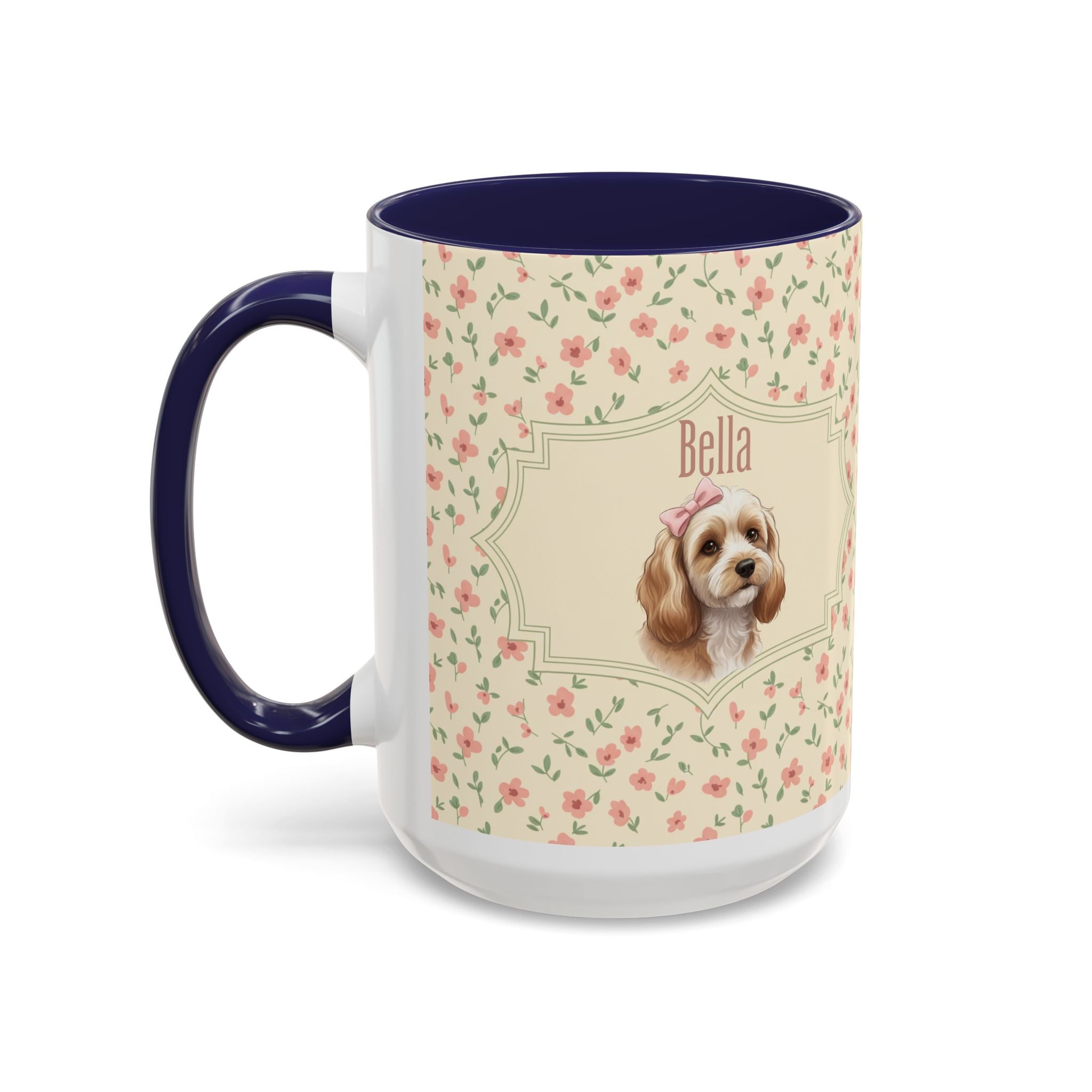 Personalized Pet Portrait Mug — Custom Pet Photo & Name Coffee Mug, Elegant Custom Pet Design (11oz/15oz)