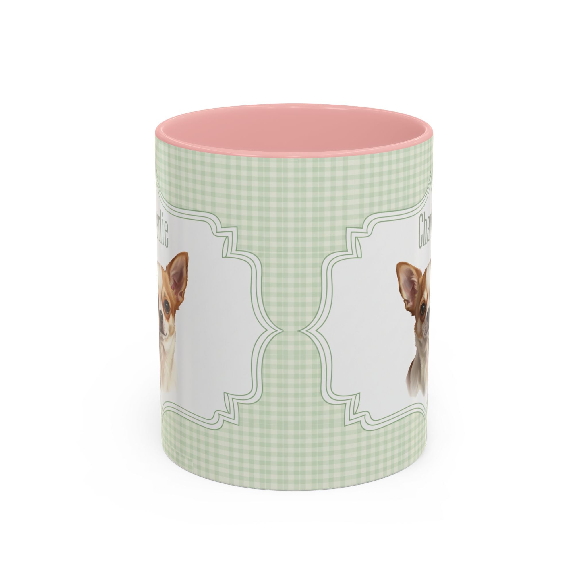 Personalized Pet Portrait Mug — Custom Pet Photo & Name Coffee Mug, Vintage Striped Oval Frame Design (11oz/15oz)