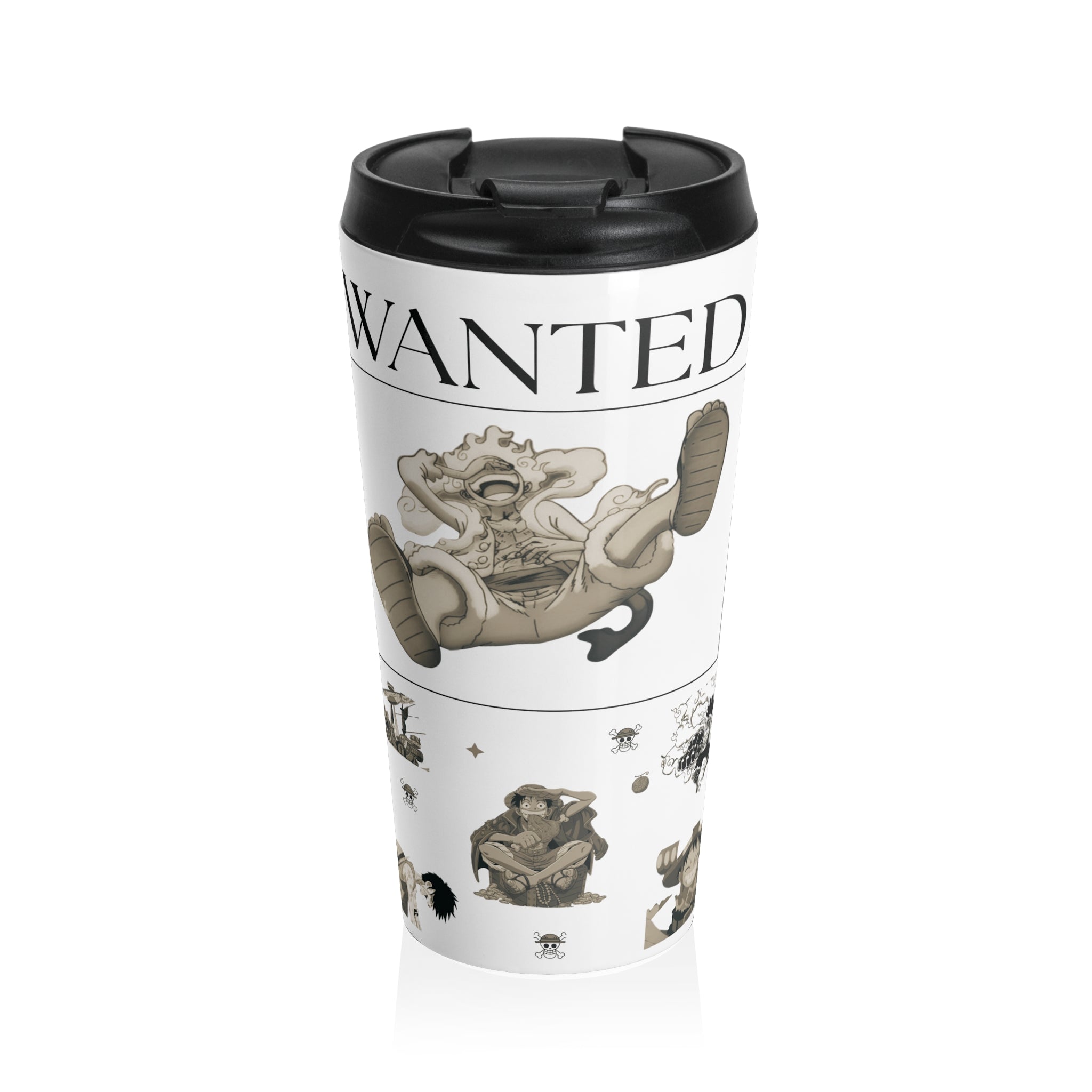 Luffy Inspired Anime Stainless Steel Travel Mug – 15oz Insulated Manga Tumbler for Gym, Office & Coffee