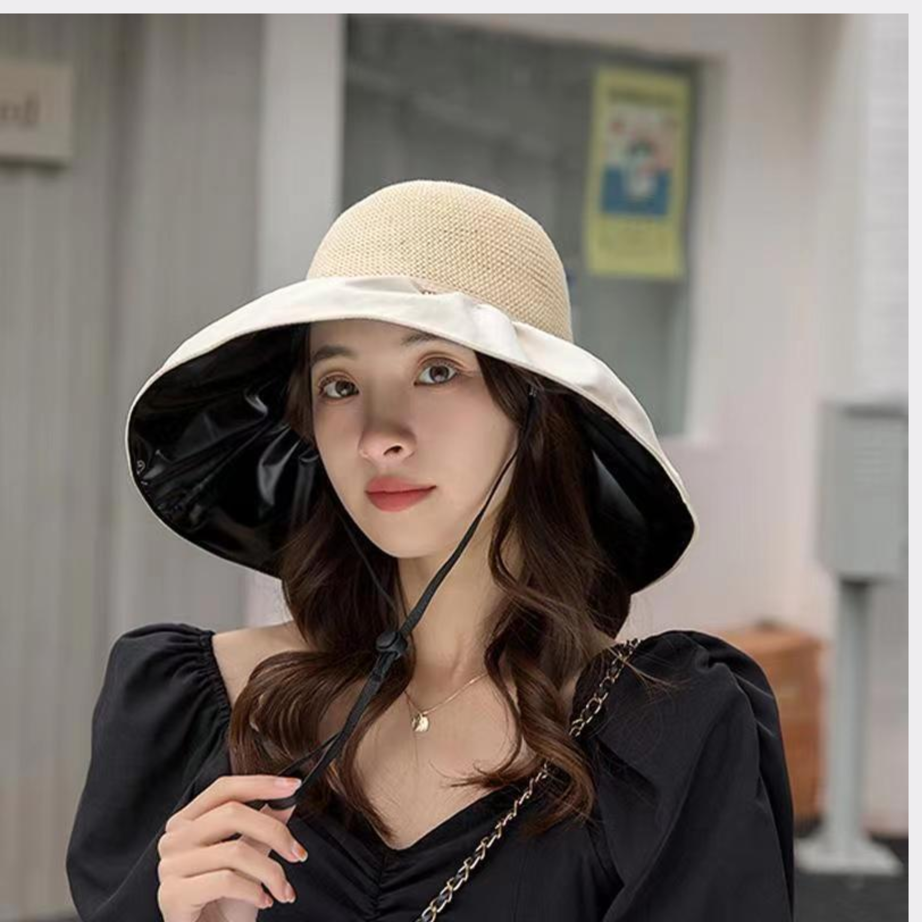 Women's Summer Sun Hat with Face Cover – Packable Wide Brim Hat for Travel, Beach & Everyday Wear