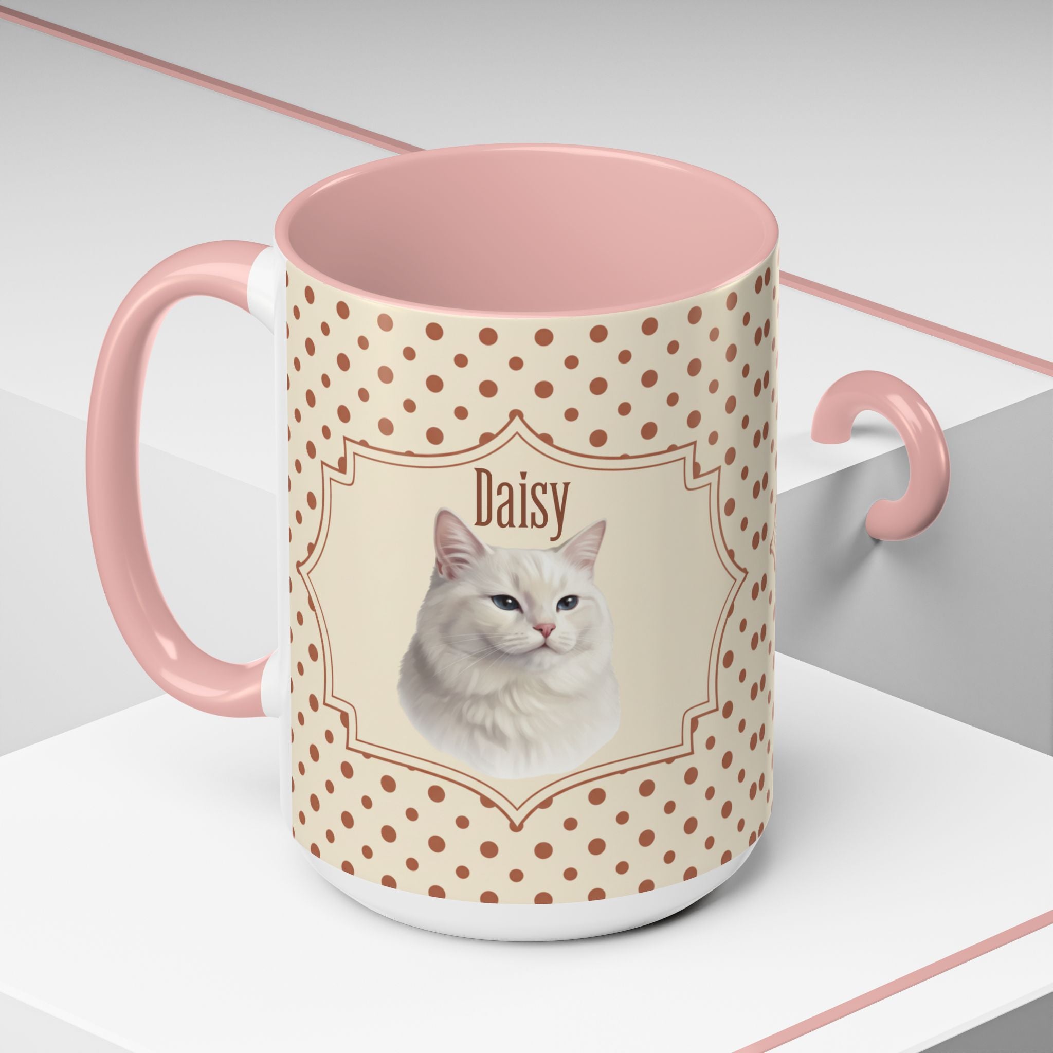 Personalized Pet Portrait Mug — Custom Pet Photo & Name Coffee Mug, Classic Vintage Design (11oz/15oz)