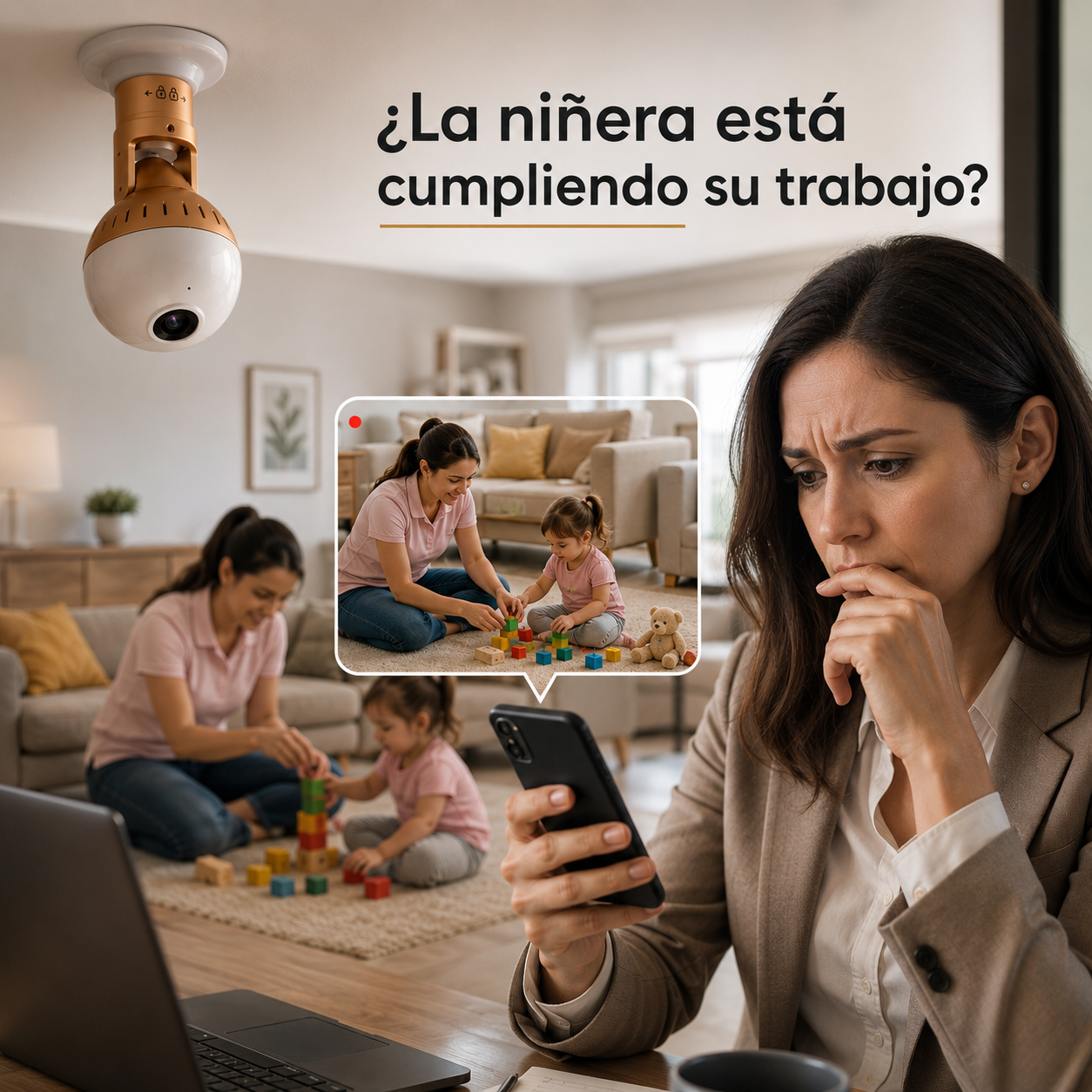 Cámara Bombillo Espía WiFi HD | Seguridad Discreta para tu Hogar