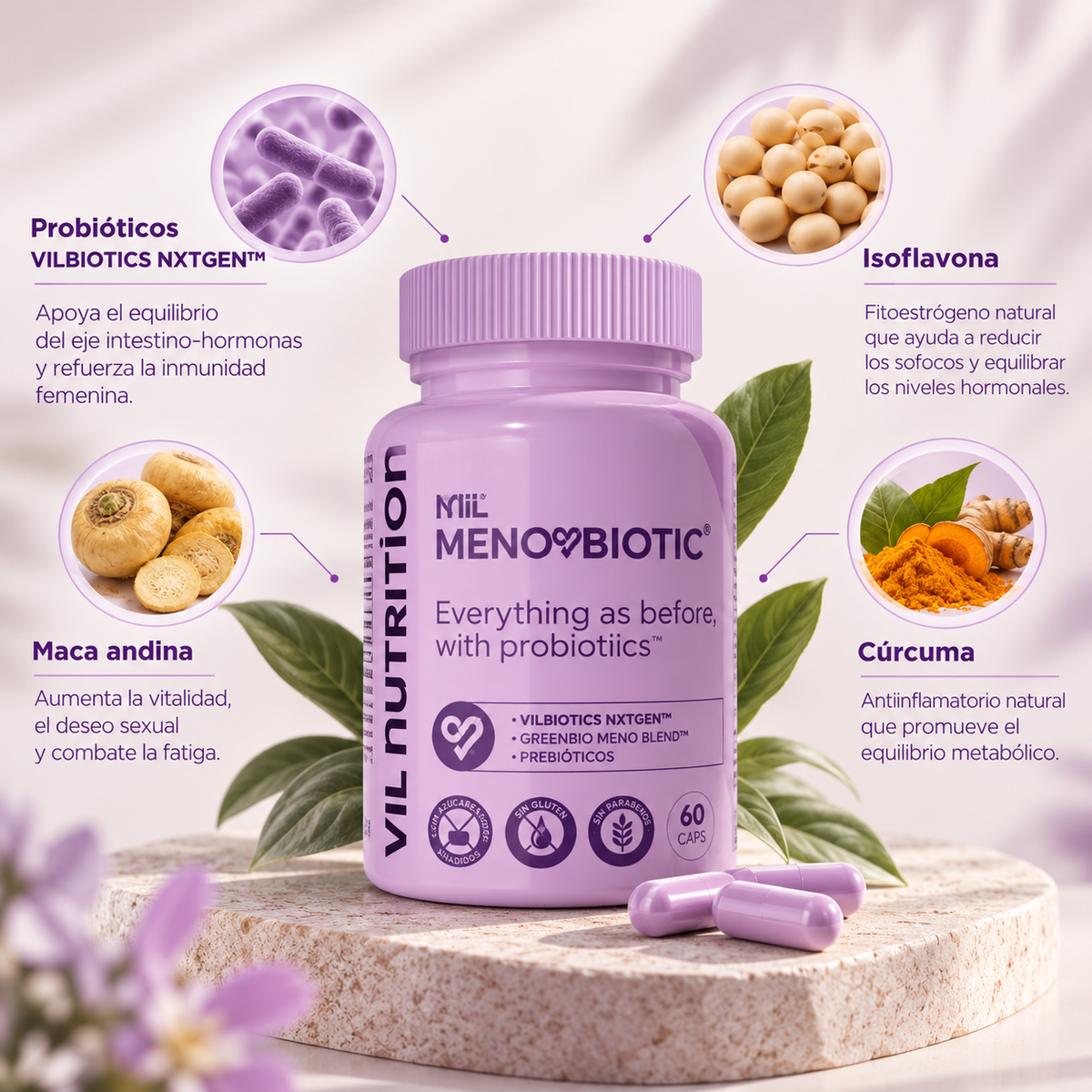 MenoYBiotic | Cápsulas Naturales para el Bienestar en la Menopausia