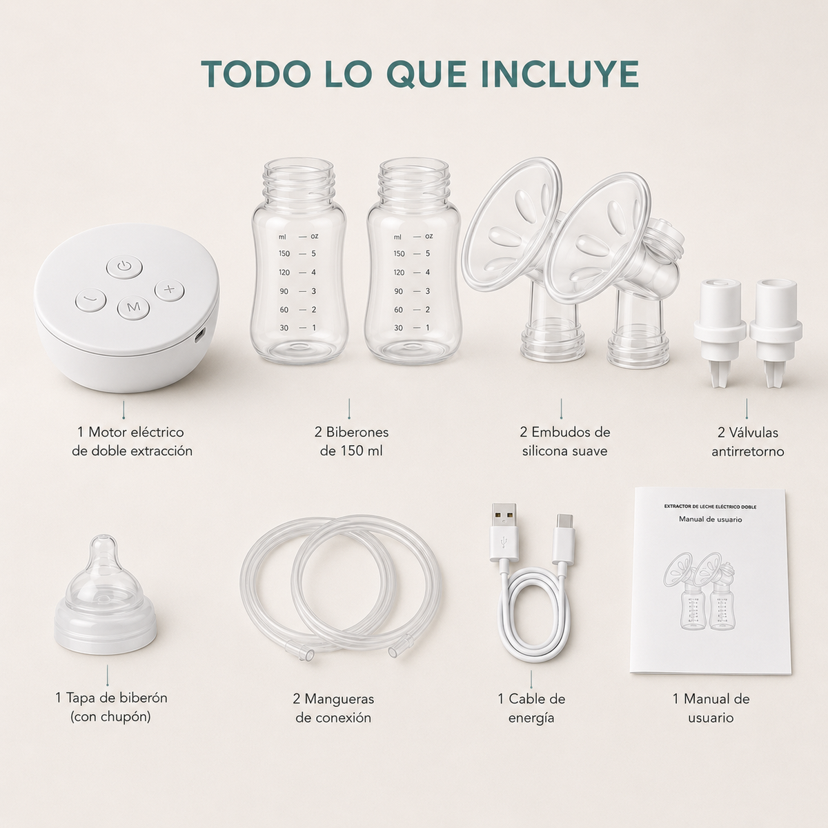 Extractor Eléctrico Doble de Leche Materna | Alimenta a tu bebé, estés donde estés