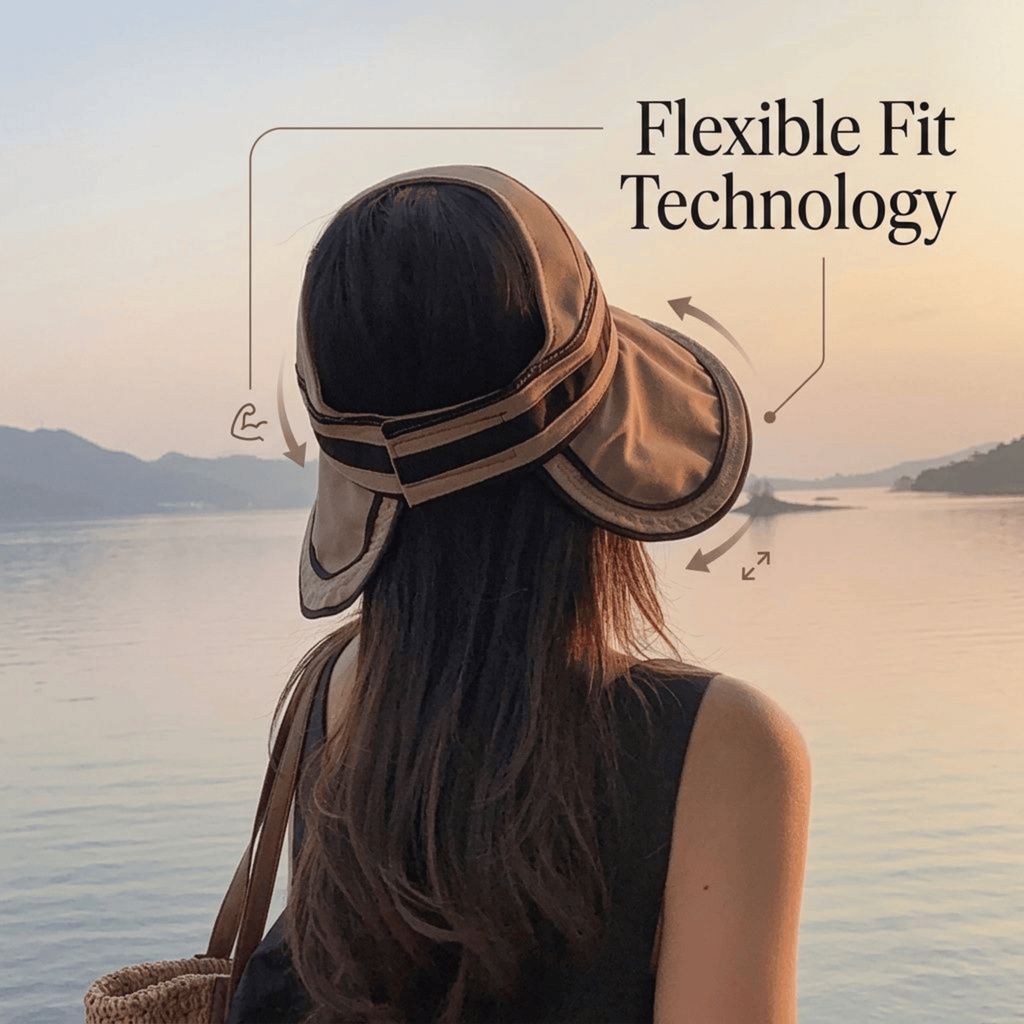 Women's Korean Style Sun Visor Hat – Wide Brim Breathable Summer Visor for Beach, Travel & Outdoor Activities