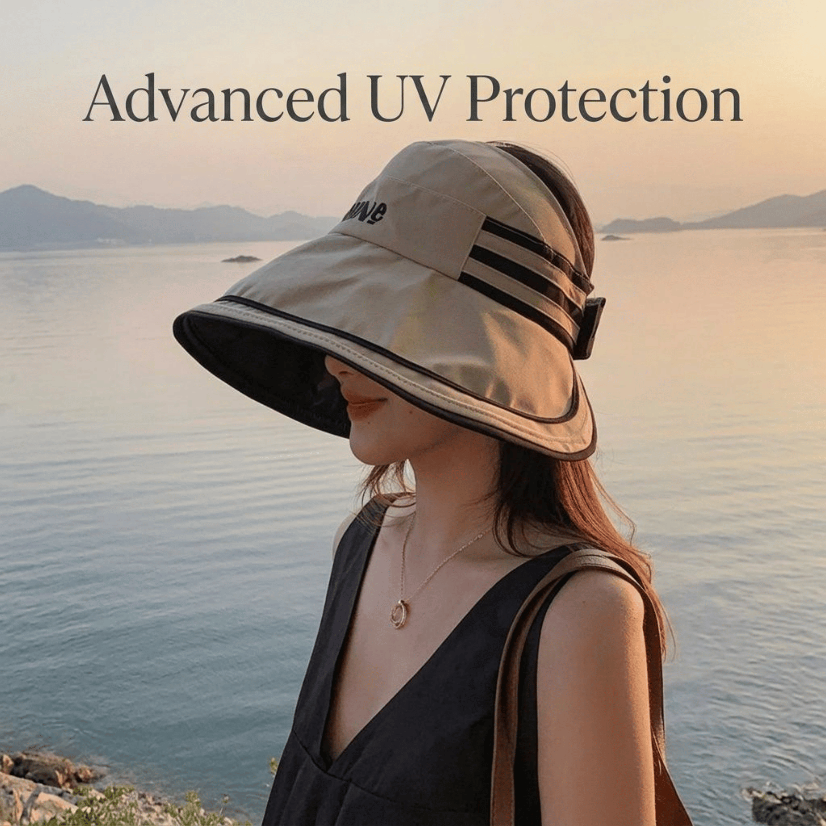 Women's Korean Style Sun Visor Hat – Wide Brim Breathable Summer Visor for Beach, Travel & Outdoor Activities
