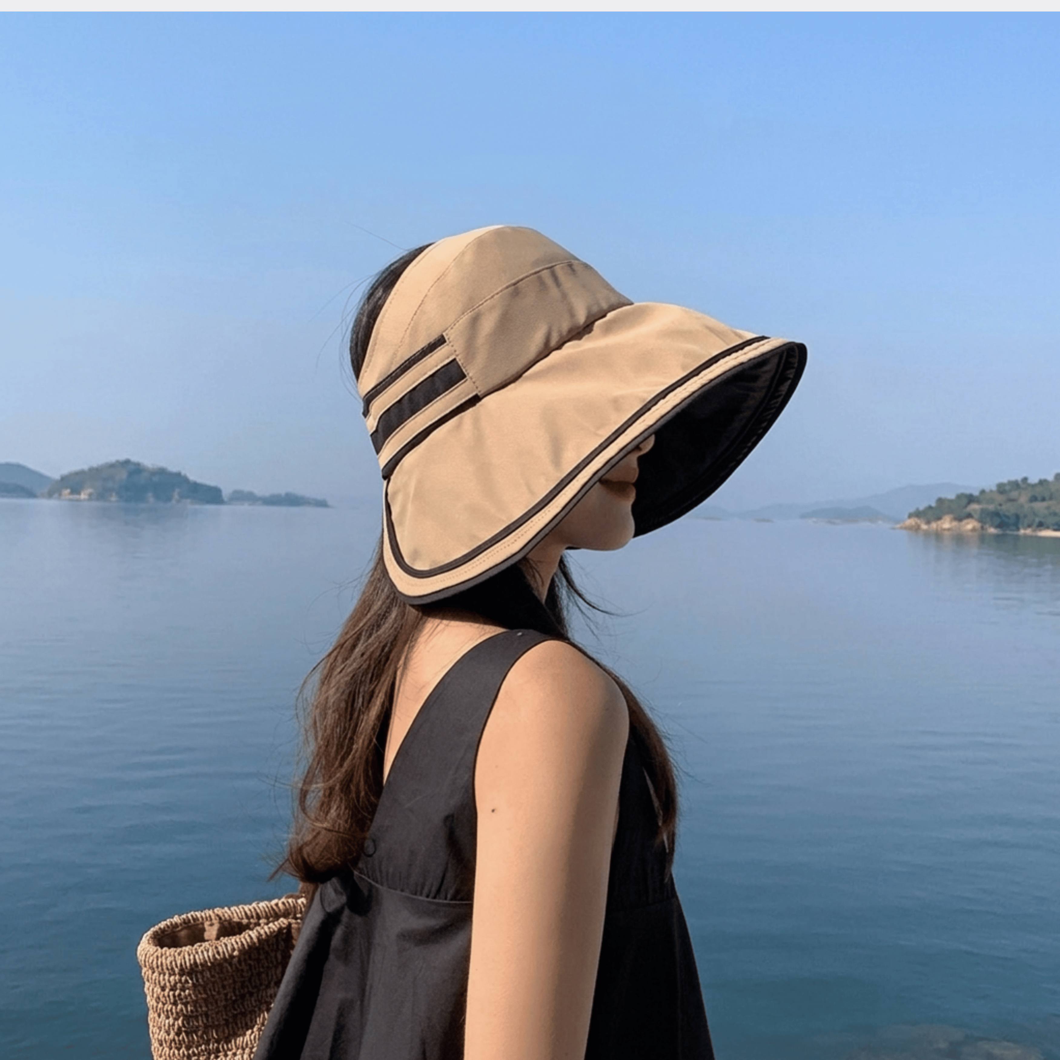 Women's Korean Style Sun Visor Hat – Wide Brim Breathable Summer Visor for Beach, Travel & Outdoor Activities