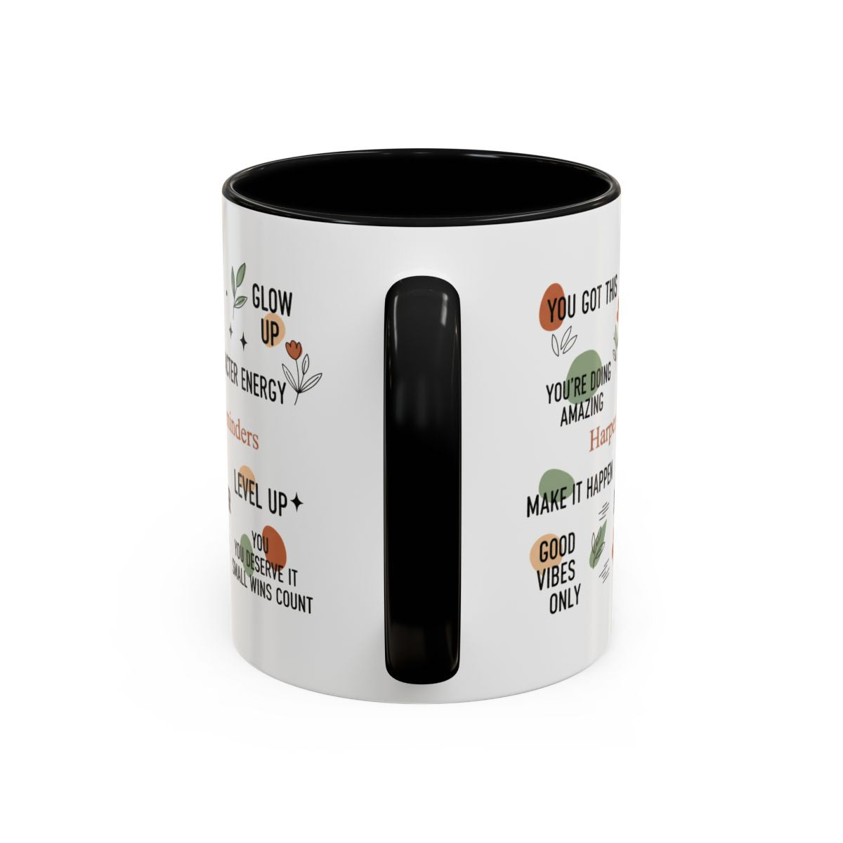 Personalized Motivational Coffee Mug — Custom Name “Daily Reminders” Accent Mug (11/15oz)