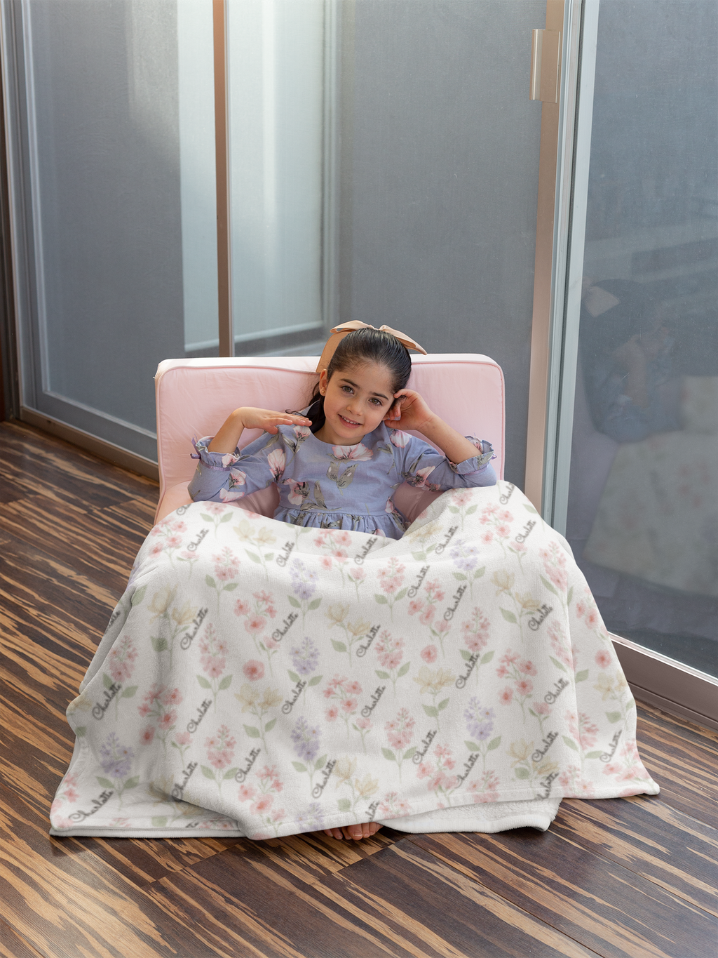 Floral Baby Blanket — Personalized Botanical Velveteen Nursery Throw