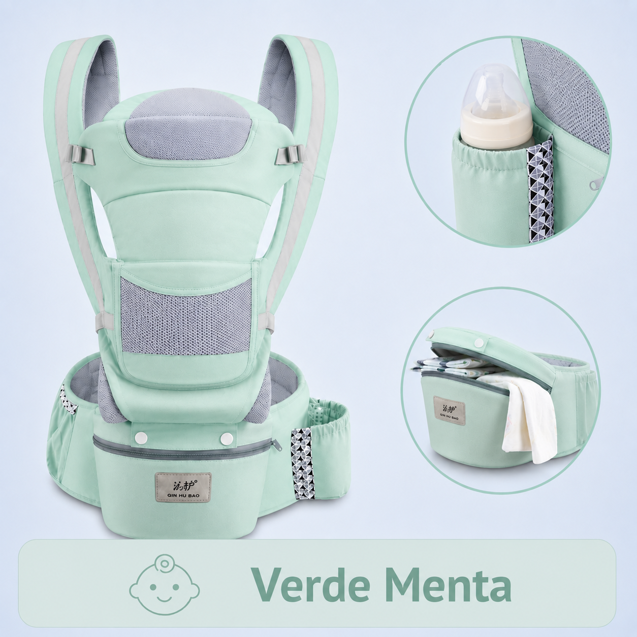 Cangurera Ergonómica 12 Posiciones | Manos Libres para Mamá